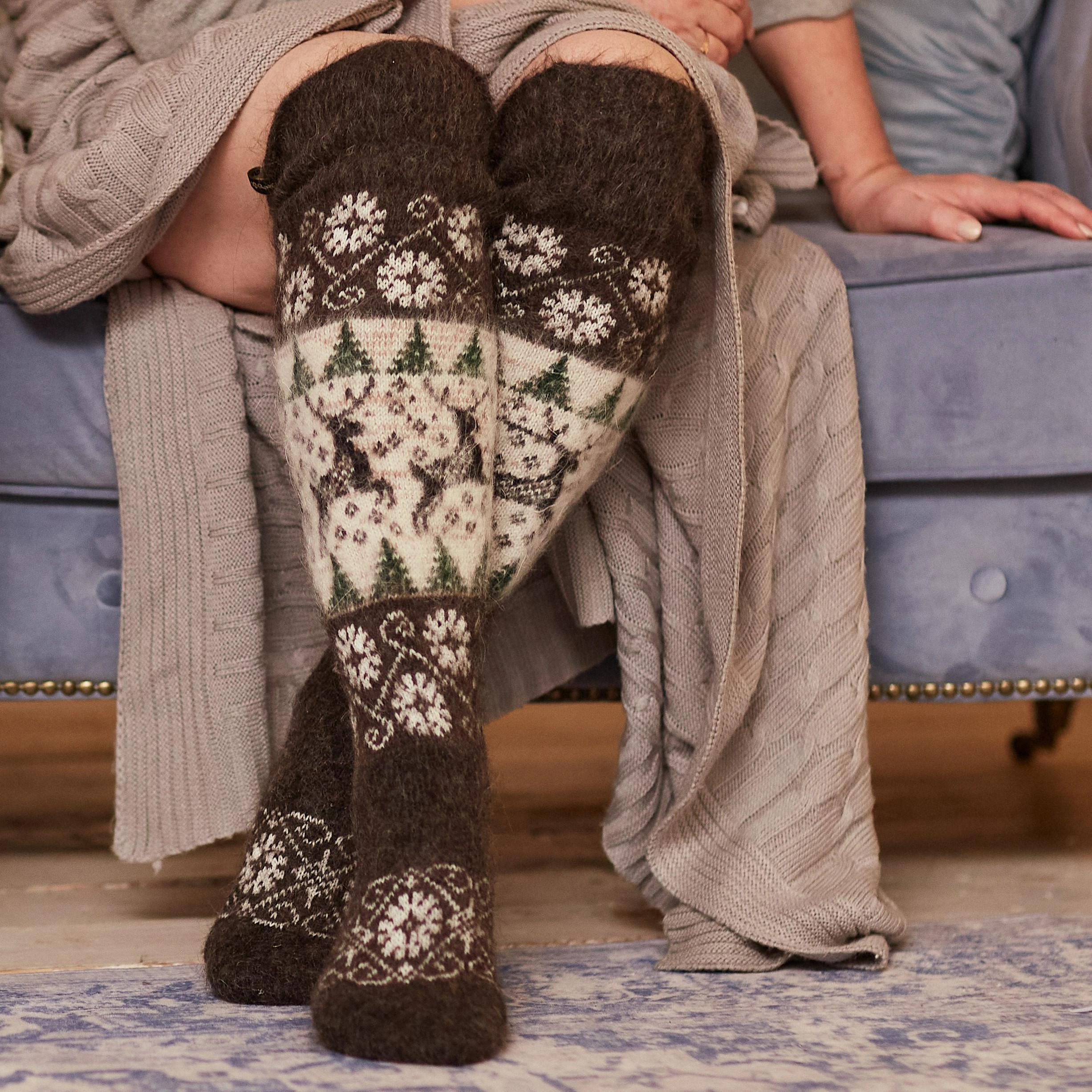 Cozy Goat Wool Socks Alpine Meadow Comfort for Her