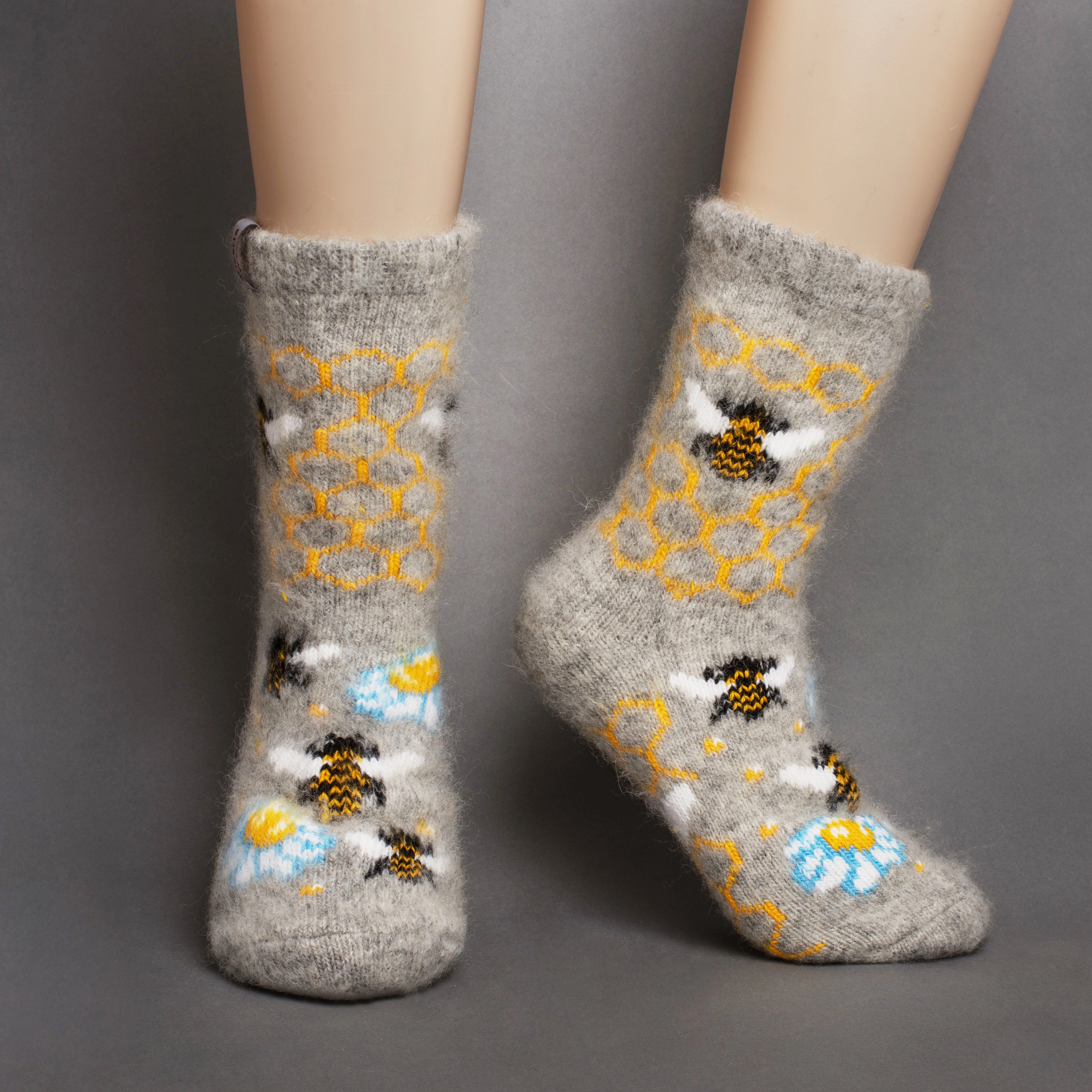 Honeycomb Hugs Merino Wool Crew Socks for Women